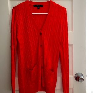 Orange Ralph Lauren V-neck sweater